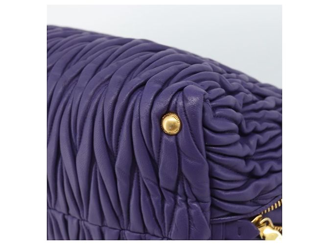 Borsa Miu Miu in pelle 2way Viola Oro Auth BA13576V D'oro Porpora - vista 17