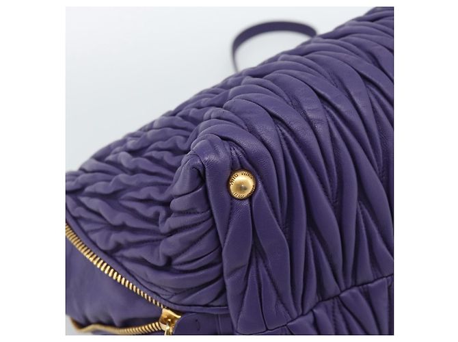 Borsa Miu Miu in pelle 2way Viola Oro Auth BA13576V D'oro Porpora - vista 18