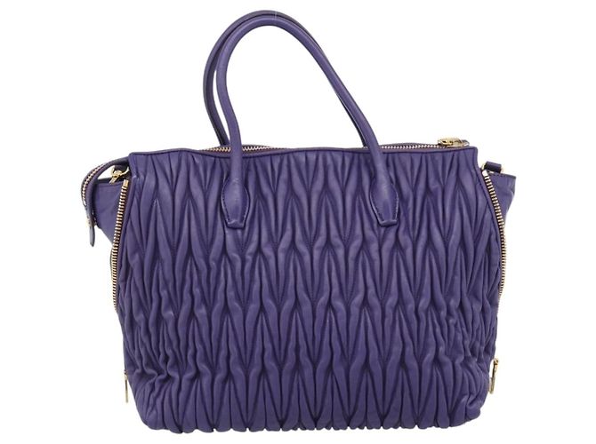 Borsa Miu Miu in pelle 2way Viola Oro Auth BA13576V D'oro Porpora - vista 2