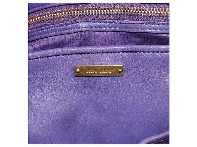 Borsa Miu Miu in pelle 2way Viola Oro Auth BA13576V D'oro Porpora - vista 20