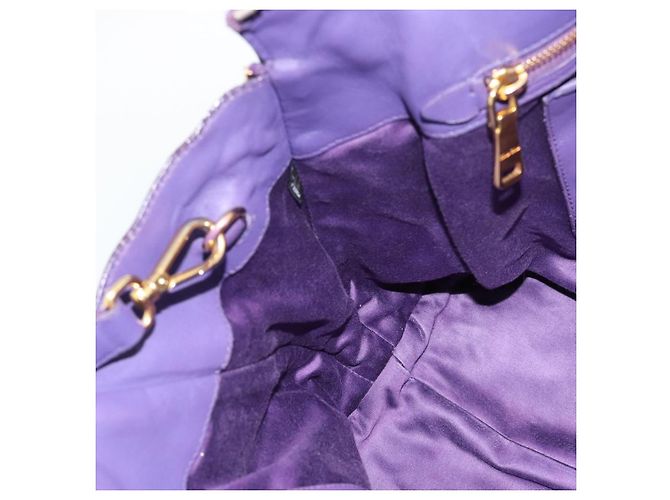 Borsa Miu Miu in pelle 2way Viola Oro Auth BA13576V D'oro Porpora - vista 22