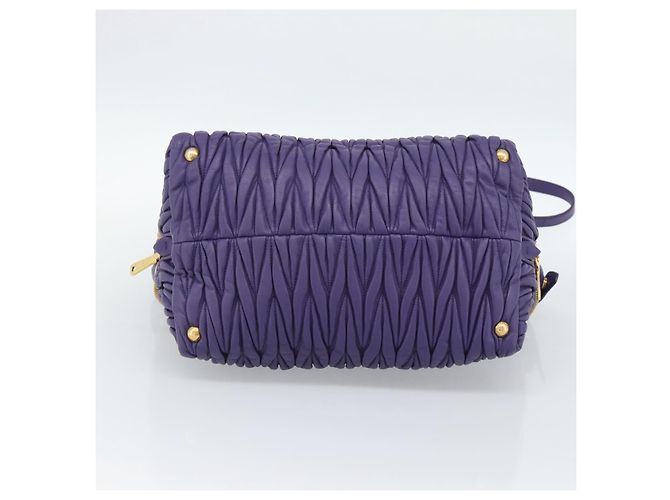 Borsa Miu Miu in pelle 2way Viola Oro Auth BA13576V D'oro Porpora - vista 5