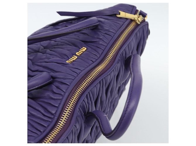 Borsa Miu Miu in pelle 2way Viola Oro Auth BA13576V D'oro Porpora - vista 6
