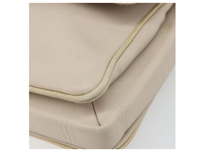 Céline Borsa a Spalla CELINE in Pelle Avorio Oro Auth 187413A D'oro Crudo - vista 10