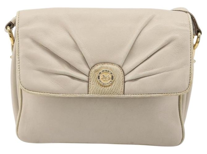 Céline Borsa a Spalla CELINE in Pelle Avorio Oro Auth 187413A D'oro Crudo - vista 13