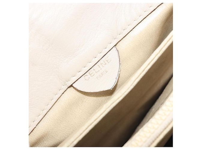 Céline Borsa a Spalla CELINE in Pelle Avorio Oro Auth 187413A D'oro Crudo - vista 19