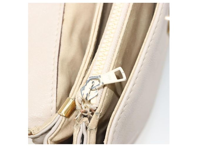 Céline Borsa a Spalla CELINE in Pelle Avorio Oro Auth 187413A D'oro Crudo - vista 23