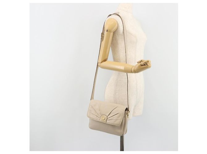 Céline Borsa a Spalla CELINE in Pelle Avorio Oro Auth 187413A D'oro Crudo - vista 26