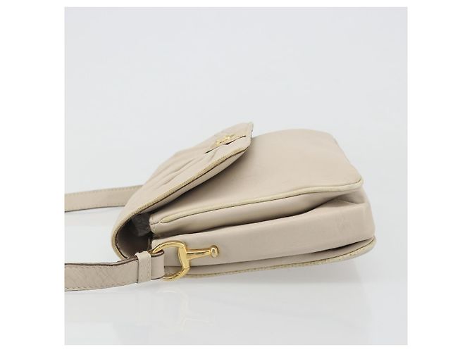 Céline Borsa a Spalla CELINE in Pelle Avorio Oro Auth 187413A D'oro Crudo - vista 5