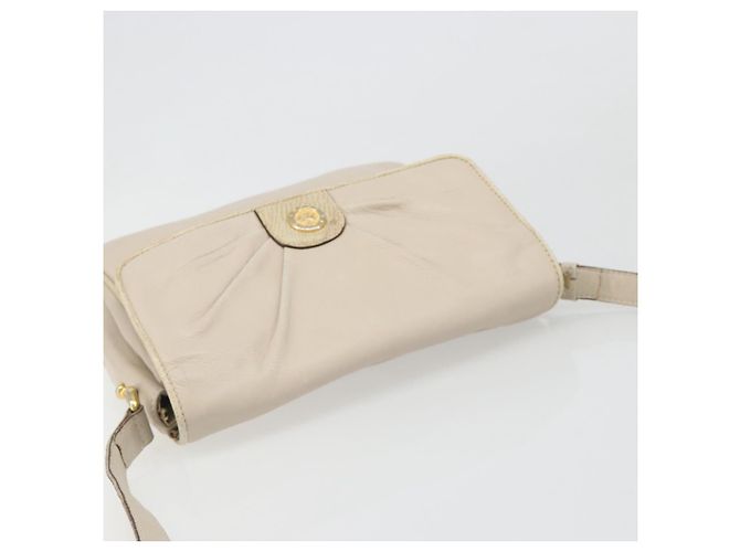 Céline Borsa a Spalla CELINE in Pelle Avorio Oro Auth 187413A D'oro Crudo - vista 7