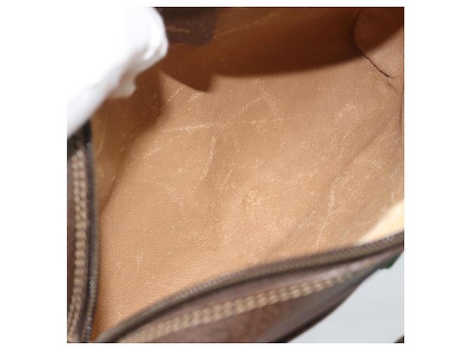Borsa GUCCI GG Supreme Web Sherry Line in PVC Beige Oro 116 02 089 Auth 187415 D'oro - vista 11