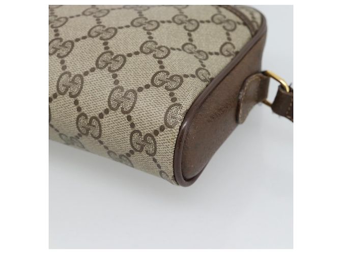 Borsa GUCCI GG Supreme Web Sherry Line in PVC Beige Oro 116 02 089 Auth 187415 D'oro - vista 14