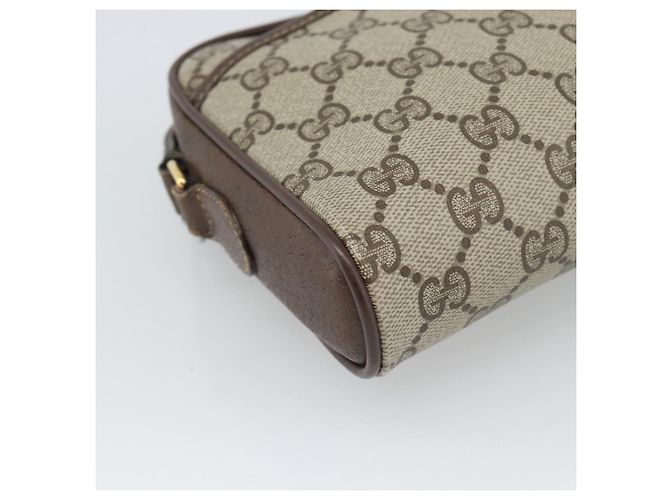 Borsa GUCCI GG Supreme Web Sherry Line in PVC Beige Oro 116 02 089 Auth 187415 D'oro - vista 15