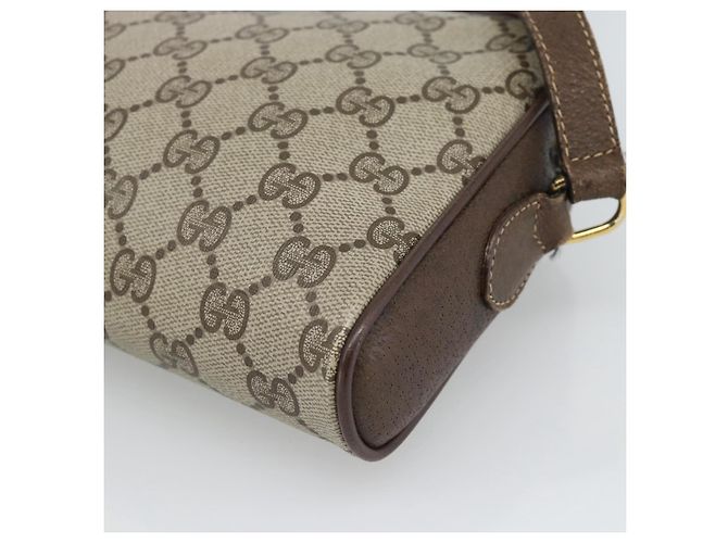 Borsa GUCCI GG Supreme Web Sherry Line in PVC Beige Oro 116 02 089 Auth 187415 D'oro - vista 16