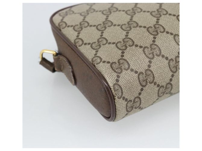 Borsa GUCCI GG Supreme Web Sherry Line in PVC Beige Oro 116 02 089 Auth 187415 D'oro - vista 17
