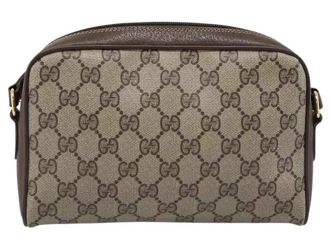 Borsa GUCCI GG Supreme Web Sherry Line in PVC Beige Oro 116 02 089 Auth 187415 D'oro - vista 2