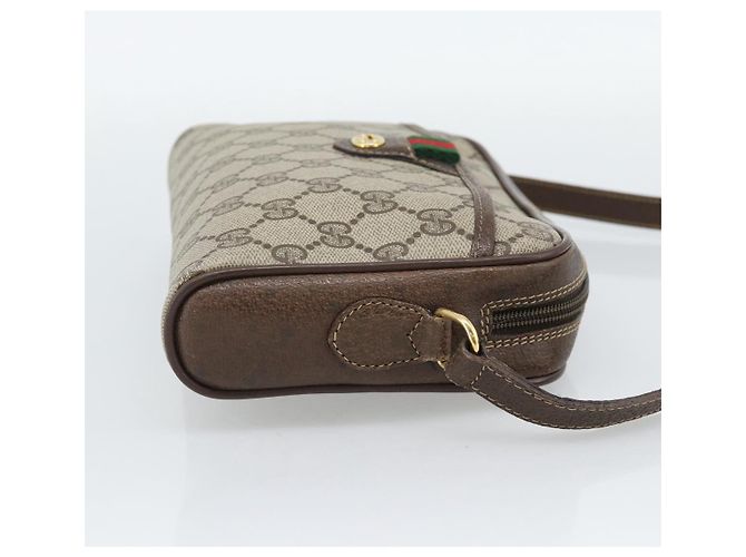 Borsa GUCCI GG Supreme Web Sherry Line in PVC Beige Oro 116 02 089 Auth 187415 D'oro - vista 4