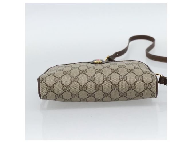 Borsa GUCCI GG Supreme Web Sherry Line in PVC Beige Oro 116 02 089 Auth 187415 D'oro - vista 5