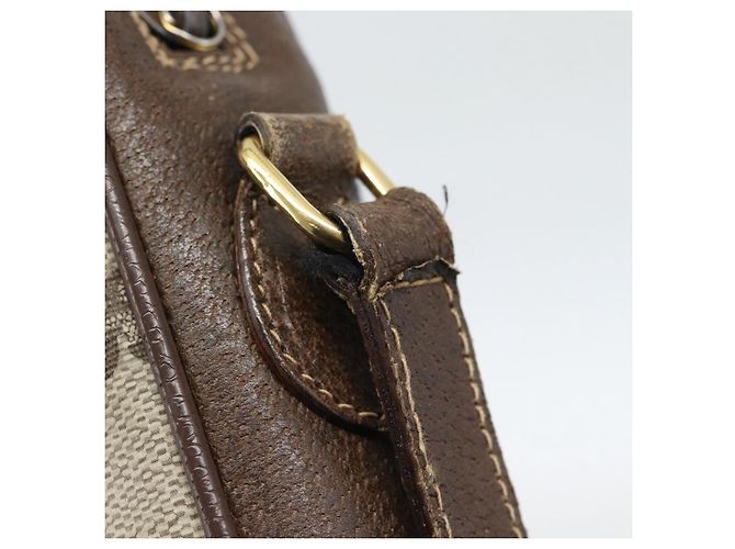 Borsa GUCCI GG Supreme Web Sherry Line in PVC Beige Oro 116 02 089 Auth 187415 D'oro - vista 9