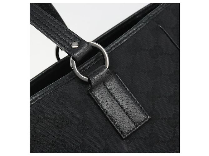 Borsa a Mano GUCCI GG Canvas Nera Argento 113017 Auth BA13508 Nero - vista 10