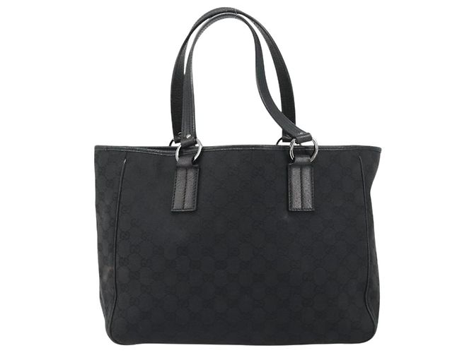Borsa a Mano GUCCI GG Canvas Nera Argento 113017 Auth BA13508 Nero - vista 13