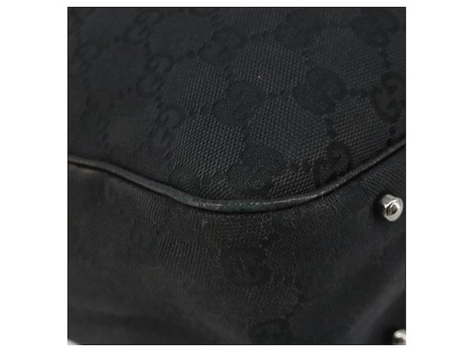 Borsa a Mano GUCCI GG Canvas Nera Argento 113017 Auth BA13508 Nero - vista 14