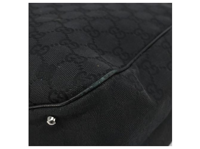 Borsa a Mano GUCCI GG Canvas Nera Argento 113017 Auth BA13508 Nero - vista 15