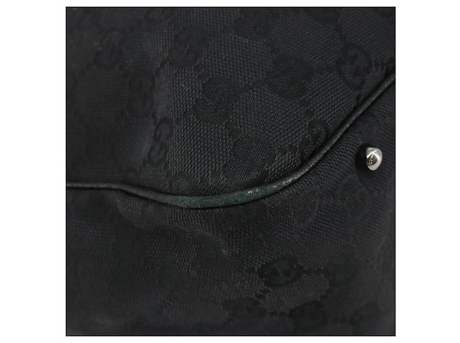 Borsa a Mano GUCCI GG Canvas Nera Argento 113017 Auth BA13508 Nero - vista 16