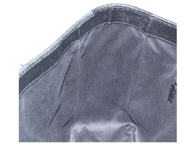 Borsa a Mano GUCCI GG Canvas Nera Argento 113017 Auth BA13508 Nero - vista 19