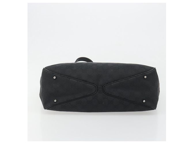 Borsa a Mano GUCCI GG Canvas Nera Argento 113017 Auth BA13508 Nero - vista 5