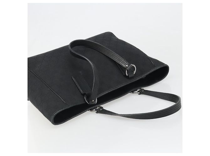Borsa a Mano GUCCI GG Canvas Nera Argento 113017 Auth BA13508 Nero - vista 6