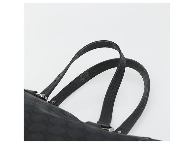 Borsa a Mano GUCCI GG Canvas Nera Argento 113017 Auth BA13508 Nero - vista 8