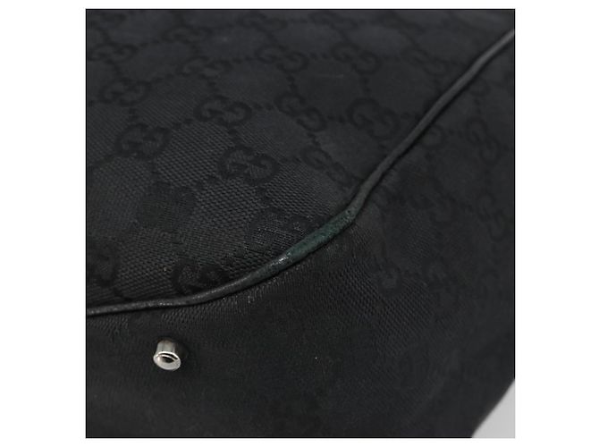 Borsa a Mano GUCCI GG Canvas Nera Argento 113017 Auth BA13508 Nero - vista 9