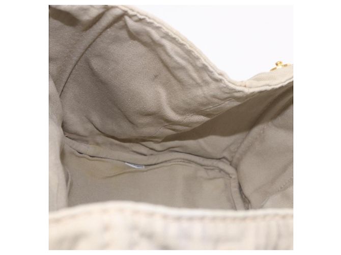 PRADA Canapa MM Handtasche Canvas Grau Gold Auth ka4948 Braun Golden - Ansicht 19
