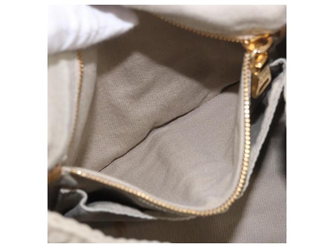 PRADA Canapa MM Handtasche Canvas Grau Gold Auth ka4948 Braun Golden - Ansicht 24