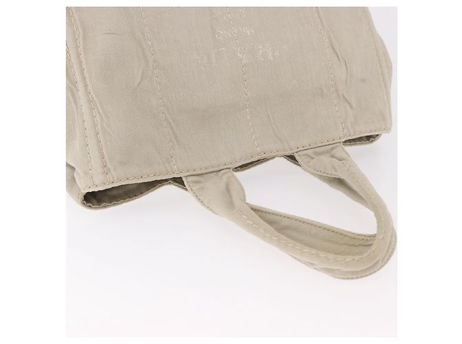 PRADA Canapa MM Handtasche Canvas Grau Gold Auth ka4948 Braun Golden - Ansicht 6