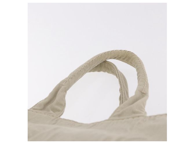 PRADA Canapa MM Handtasche Canvas Grau Gold Auth ka4948 Braun Golden - Ansicht 8