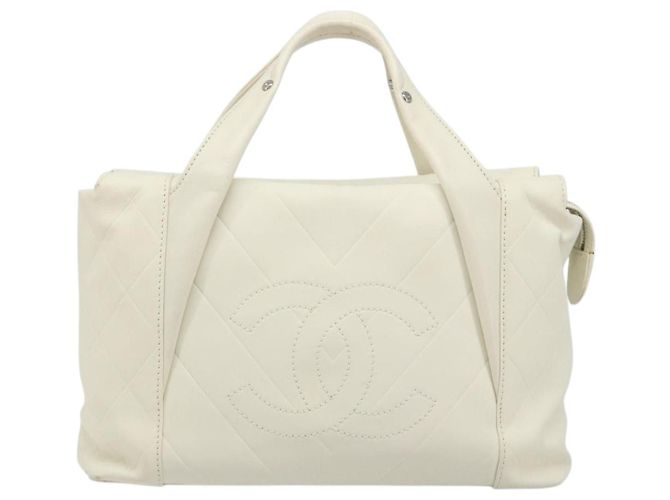 Borsa CHANEL V Stitch in pelle di agnello bianca argento CC Auth BA13606V Bianco - vista 13