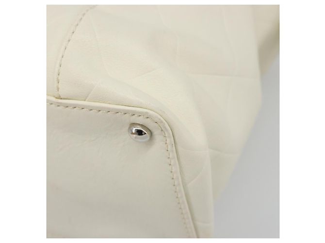 Borsa CHANEL V Stitch in pelle di agnello bianca argento CC Auth BA13606V Bianco - vista 14