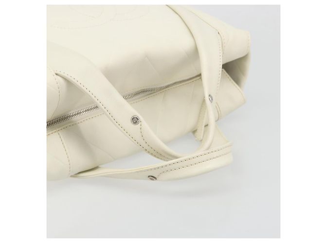 Borsa CHANEL V Stitch in pelle di agnello bianca argento CC Auth BA13606V Bianco - vista 7