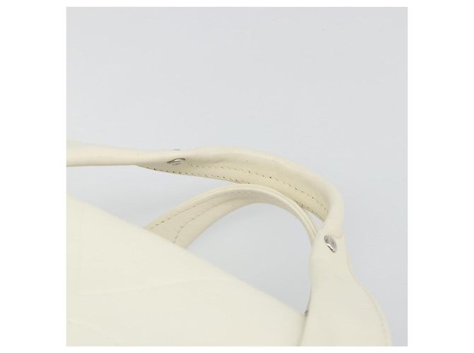 Borsa CHANEL V Stitch in pelle di agnello bianca argento CC Auth BA13606V Bianco - vista 8