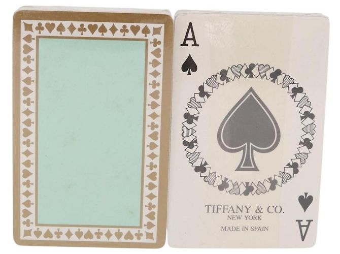 Autre Marque TIFFANY&Co. Jeu de cartes en papier Bleu Vert Auth BA13631A - vue 2