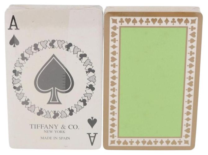 Autre Marque TIFFANY&Co. Jeu de cartes en papier Bleu Vert Auth BA13631A - vue 3