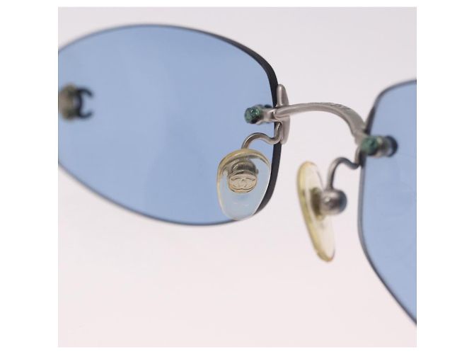 Occhiali da sole CHANEL metallo Blu CC Auth 187883V - vista 14