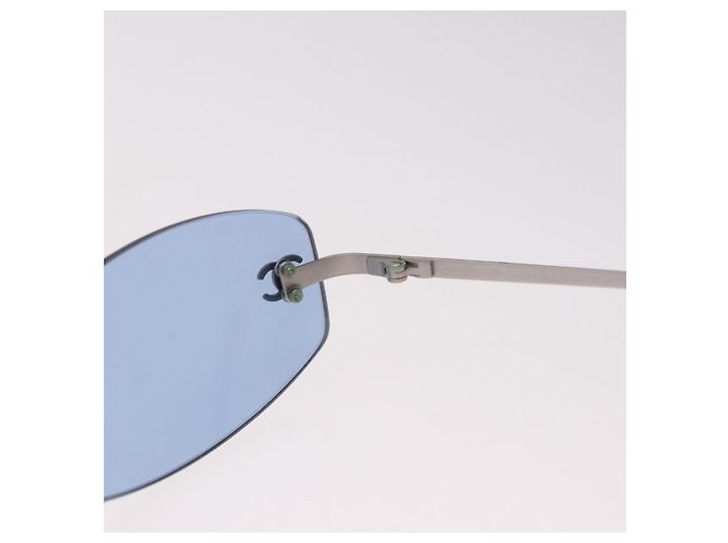 Occhiali da sole CHANEL metallo Blu CC Auth 187883V - vista 7