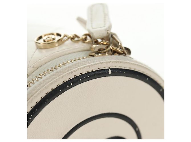 CHANEL Matelasse Chain Vanity Bag aus Lammleder Weiß Gold CC Authentisch 188894SAM Golden - Ansicht 14