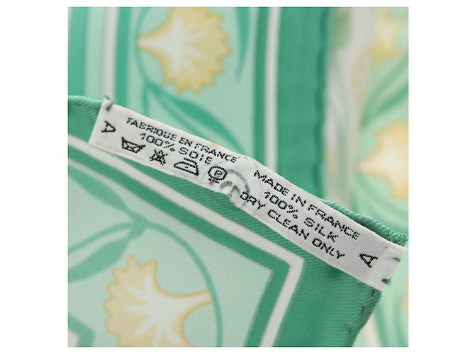 Hermès HERMES Carré 90 Schal "OEillets sauvages et autres" Seide Grün Auth yk20596M - Ansicht 16