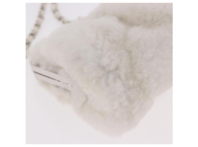 CHANEL Matelasse Chain Shoulder Bag Bore White Silver CC Auth 187487SAM Argento Bianco - vista 14