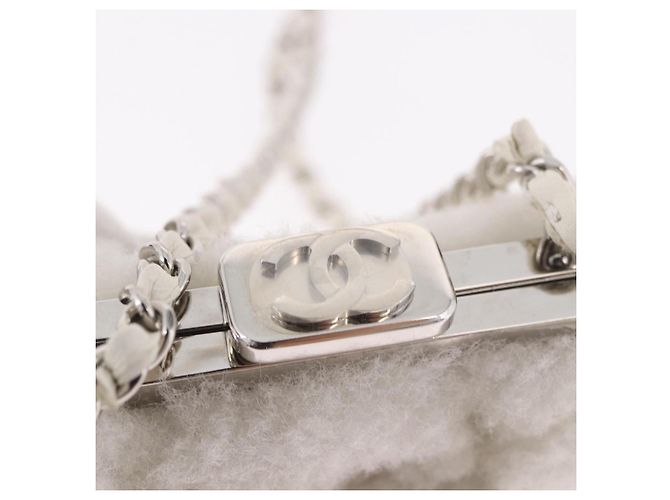 CHANEL Matelasse Chain Shoulder Bag Bore White Silver CC Auth 187487SAM Argento Bianco - vista 18