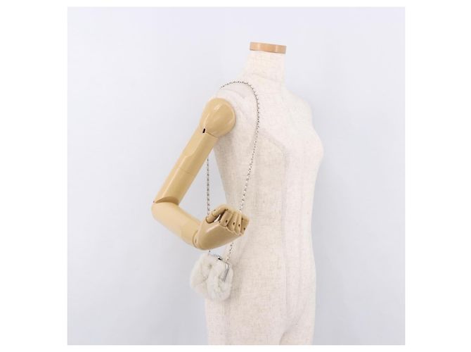 CHANEL Matelasse Chain Shoulder Bag Bore White Silver CC Auth 187487SAM Argento Bianco - vista 22